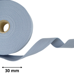 Sangle souple 30mm en coton - Bleu jean