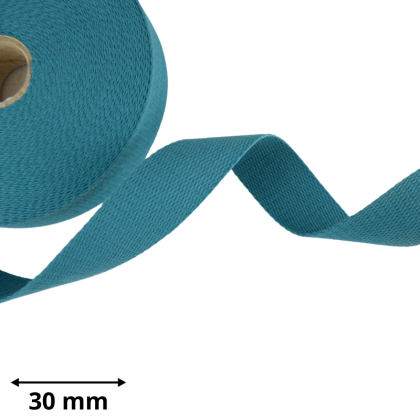 Sangle souple 30mm en coton - Canard - Pétrole