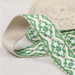 Sangle jacquard Ethnique 38mm - Vert vif