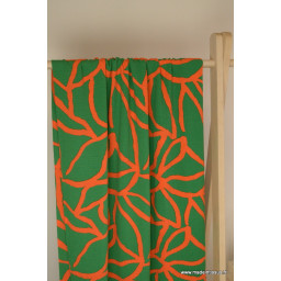 Viscose gaufrée motif graphique abstrait fond Vert