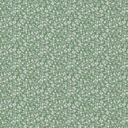 Tissu coton imprimé Suzette petites fleurs fond vert -  Oeko tex