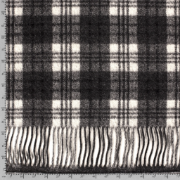 1 coupon de 145 cm de Tissu Lainage façon tartan noir et blanc
