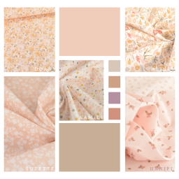 Tissu coton imprimé Kamill petites fleurs roses fond blanc - Oeko tex
