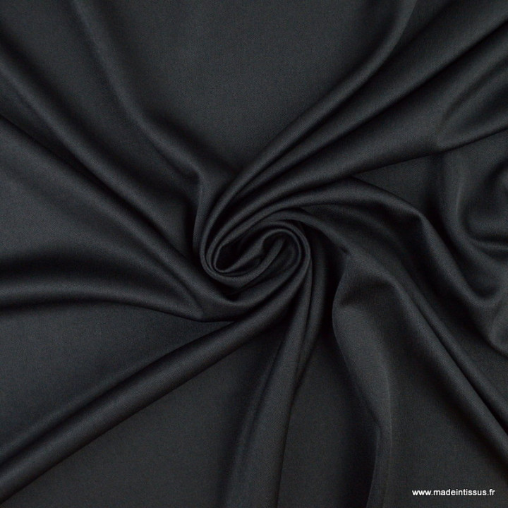Tissu maille jersey interlock polyester noir