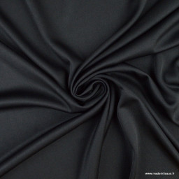 Tissu maille jersey interlock polyester noir