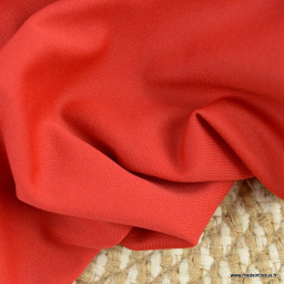 Tissu maille jersey interlock polyester rouge
