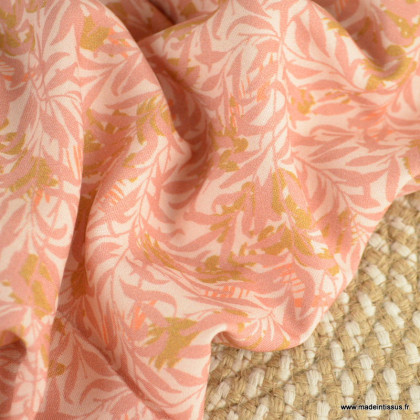 Tissu Viscose Shaol motifs fleurs Pétale et Floride - Oeko tex