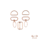 Set d'accessoires pour sac - 25mm - rose doré