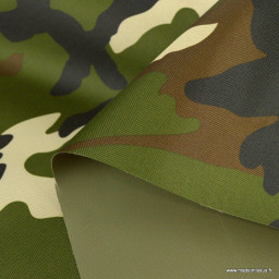 Tissu extérieur étanche Camouflage écru enduit PVC