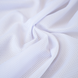 Tissu mesh ajouré microfibre pour vetements de sport et maillot de bain  - Blanc