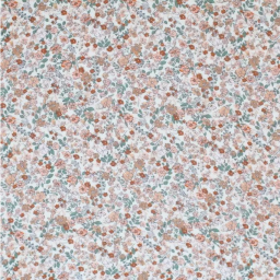 Double gaze motifs fleurs Cacao et vert