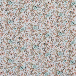 Double gaze Amour motif fleurs beige