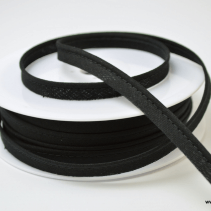 Passepoil 10 mm coton Noir