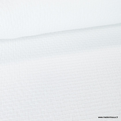Tissu coton gaufré - Blanc cassé