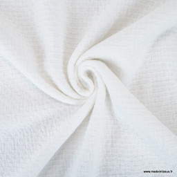 Tissu coton gaufré - Blanc cassé