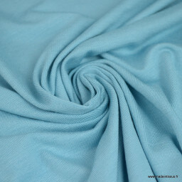 Tissu ultra doux Jersey en viscose Bambou coloris Bleu Cyan. x1m