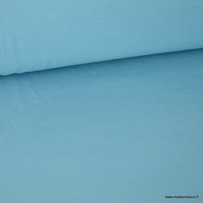 Tissu ultra doux Jersey en viscose Bambou coloris Bleu Cyan. x1m