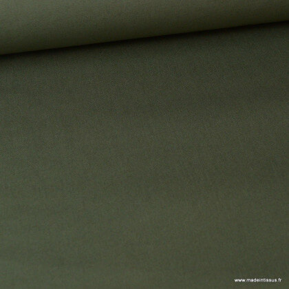 Tissu sergé coton lourd kaki 300gr/m²