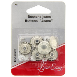 Bouton automatique pour pantalons argentés 17mm