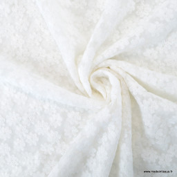 Tulle brodé Izia - Blanc