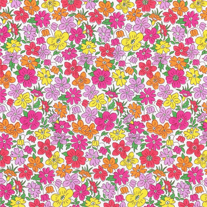Tissu Liberty Organic Betty Beau Mimosa fleurs - oeko tex