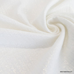 Double gaze de coton irisé Lurex Blanc -  OEKO TEX