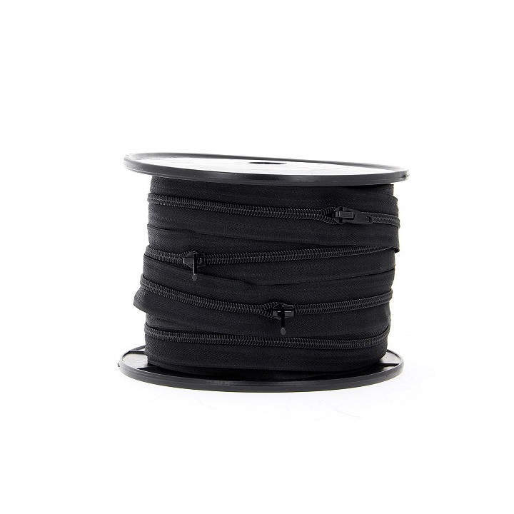 Fermeture éclair au mètre 30mm en nylon Coloris Noir - chaine n°5