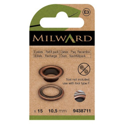 Oeillets avec rondelles 10.5 mm - Bronze - Sans jeu de pose