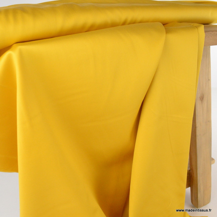 Tissu Satin de coton - jaune moutarde