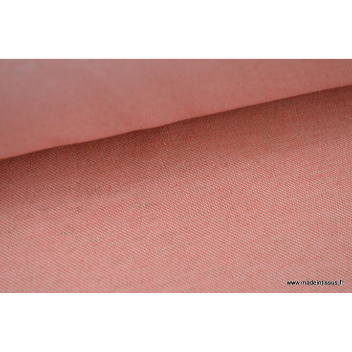 Sergé rustique coton lin rouge  x50cm
