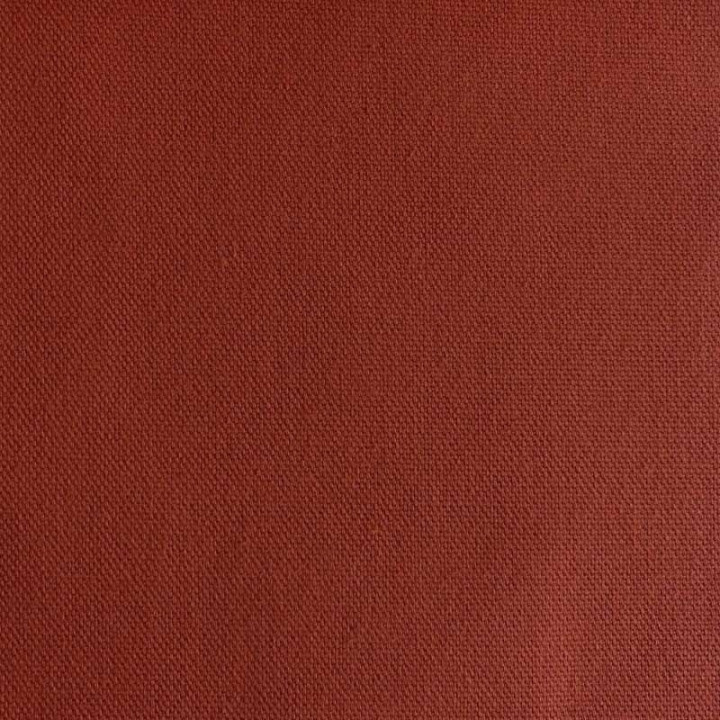 Tissu demi natté coton type bachette coloris Terracotta - oeko tex