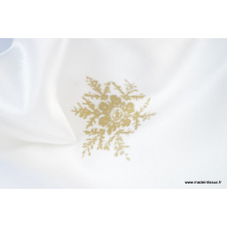 Tissu flocons OR nappes de noel x50cm