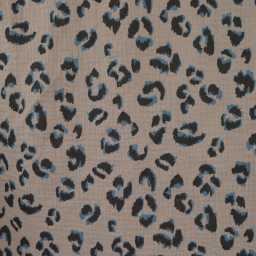Double gaze Fauve motif léopard Taupe - OEKO TEX