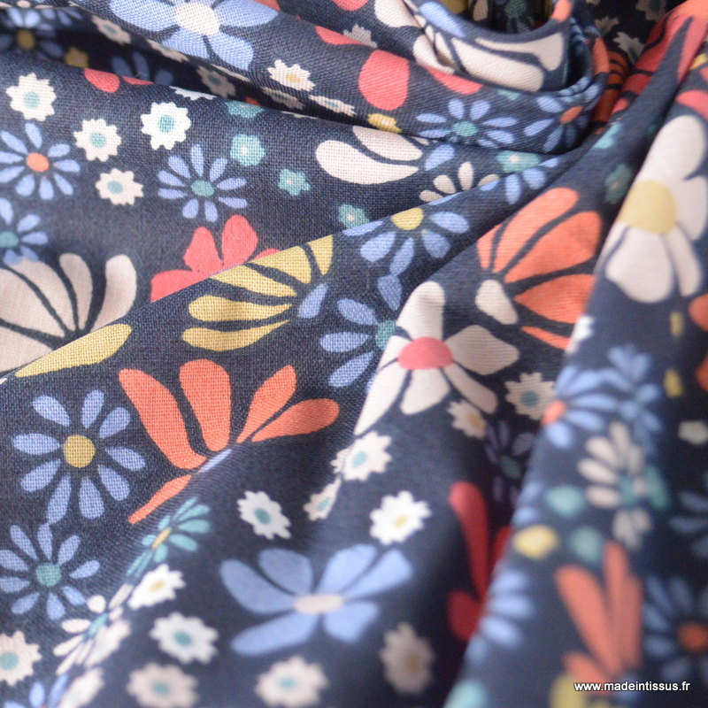 Tissu Coton Imprimé Motifs Cœur Et Fleurs Vintage - Largeur 160 Cm, Vendu Au Mètre (1m, 5m, 10m) - Pour Couture DIY - 8