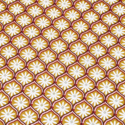 Tissu coton Enduit Zea motif fleurs graphique jaune