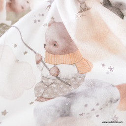 Tissu Coton Emilune motif oursons et pandas - OEKO TEX