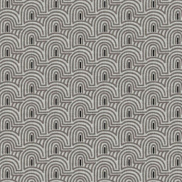 Tissu bachette Naive motif graphique écru et gris - oeko tex