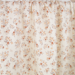 Double gaze Namra motif fleurs terracotta fond Ecru - OEKO TEX