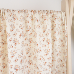 Double gaze Namra motif fleurs terracotta fond Ecru - OEKO TEX