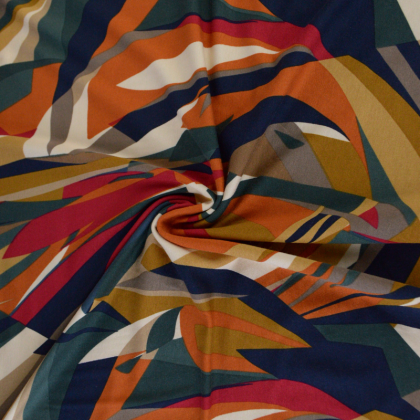 Tissu Jersey de Viscose graphique multicolore - oeko tex