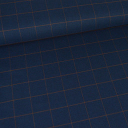Tissu à carreaux Bleu marine et camel