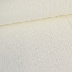 Tissu Jersey en Viscose mélangé à rayures blanc cassé - oeko tex