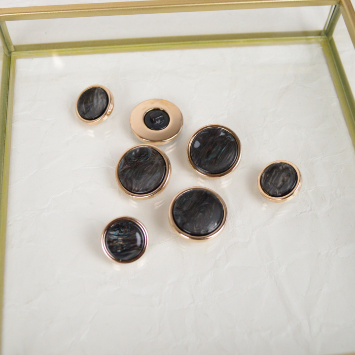 Bouton alliage bijou - 18 mm - Noir