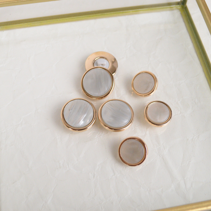 Bouton alliage bijou - 23 mm - Blanc