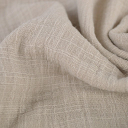 Double gaze Slub effet lin coloris Beige - oeko tex