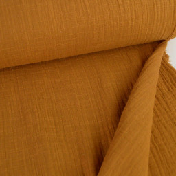 Double gaze Slub effet lin coloris Caramel - OEKO TEX