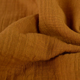 Double gaze Slub effet lin coloris Caramel - OEKO TEX