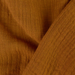 Double gaze Slub effet lin coloris Caramel - OEKO TEX