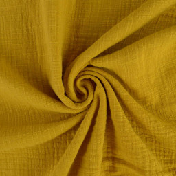 Double gaze Slub effet lin coloris Moutarde - OEKO TEX