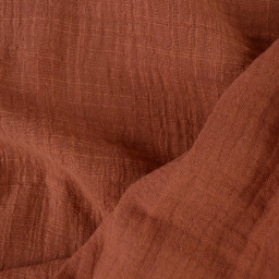 Double gaze Slub effet lin coloris Terracotta - oeko tex